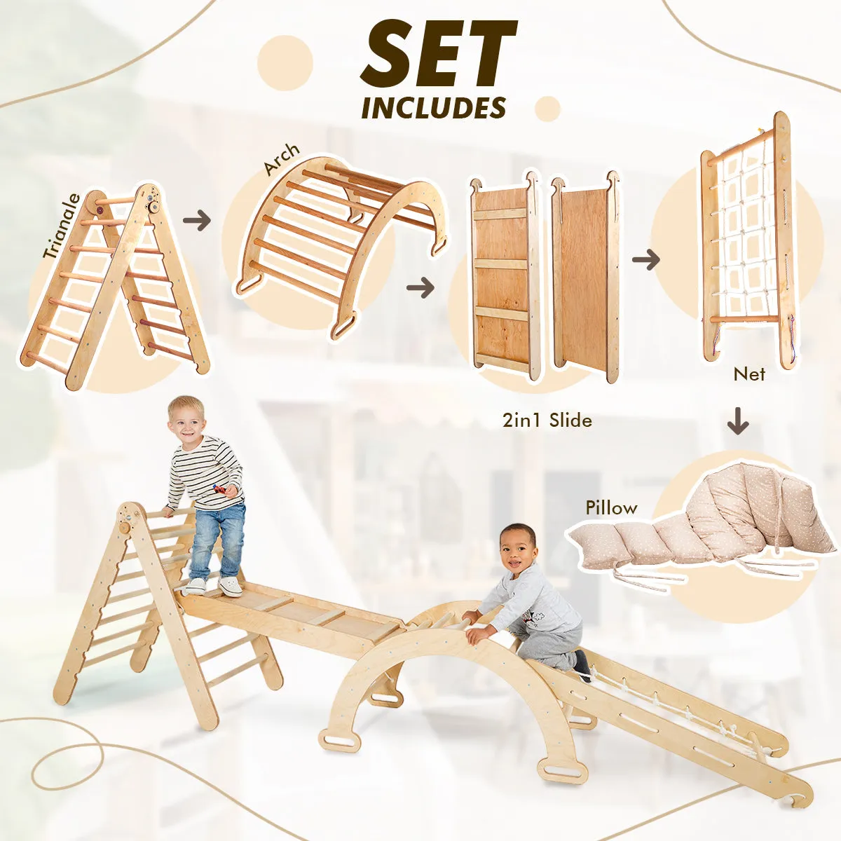 5in1 Montessori Climbing Frame Set