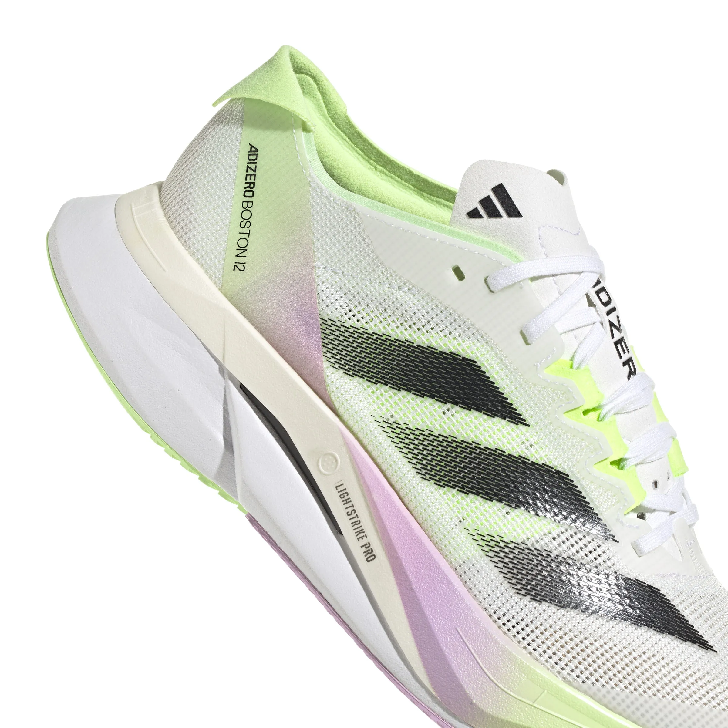 Adidas Adizero Boston 12 Men's - White/Green/Spark