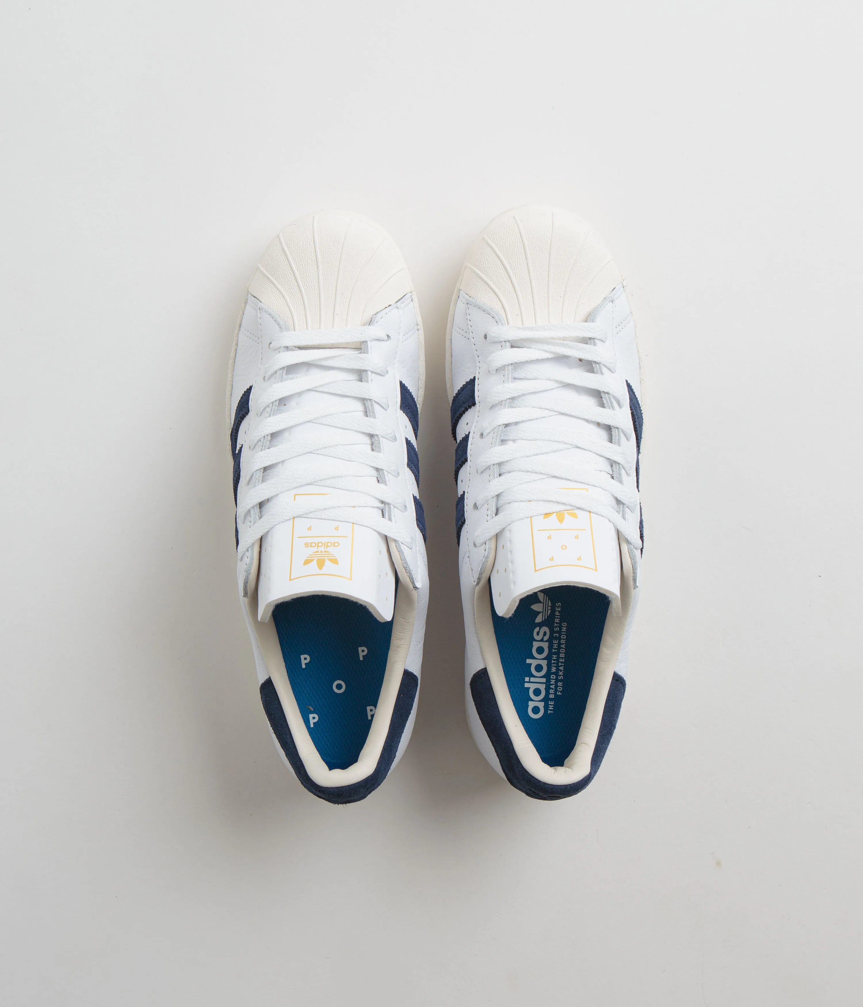 Adidas x Pop Trading Company Superstar ADV shoes - FTWR White / Collegiate Navy / Chalk White