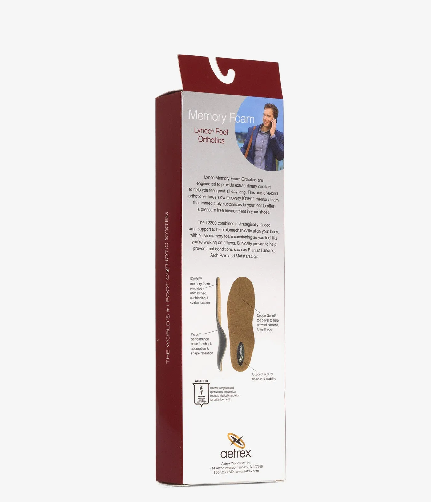 Aetrex Memory Foam Medium-High Arch Insole - Men