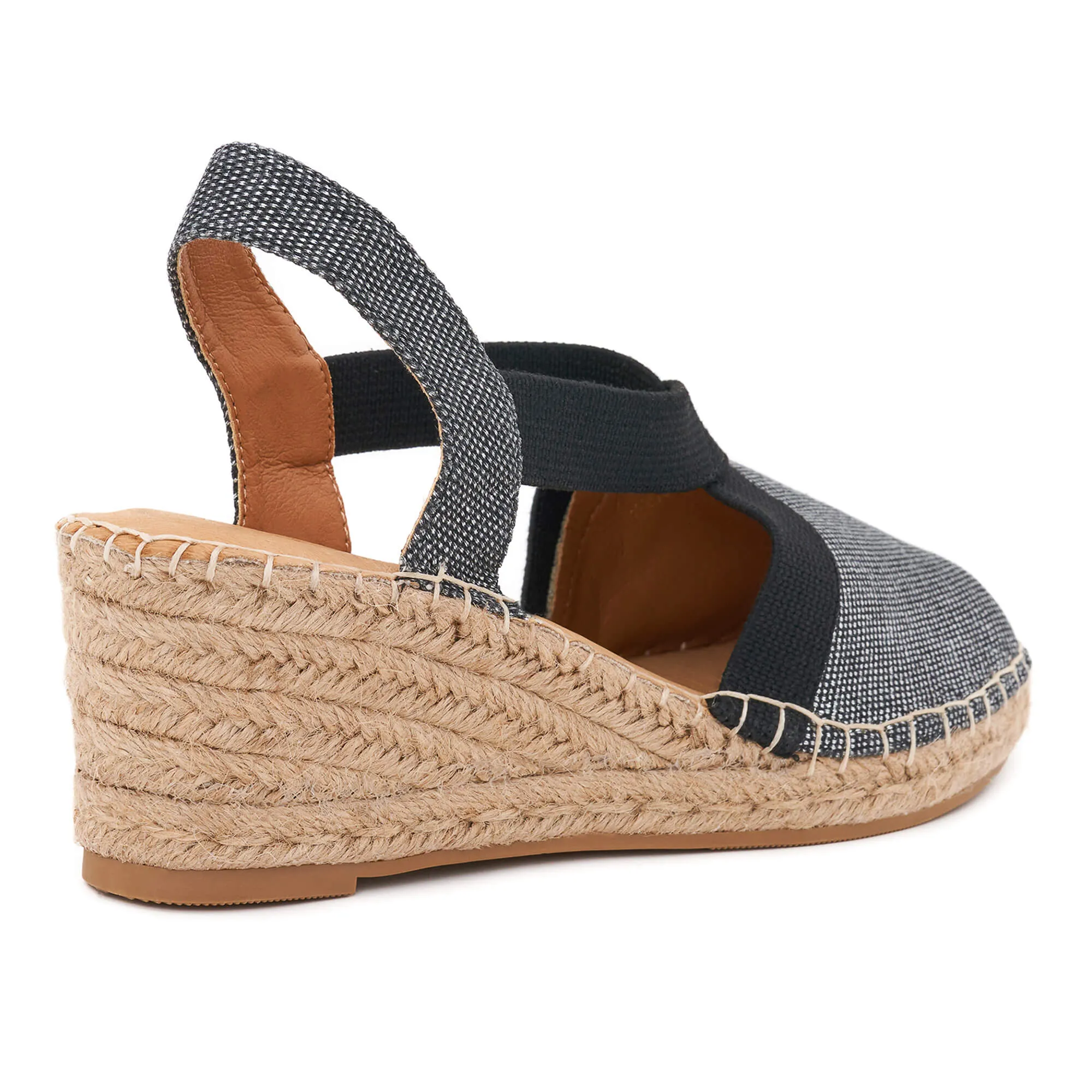 Anya Black & Silver Espadrille