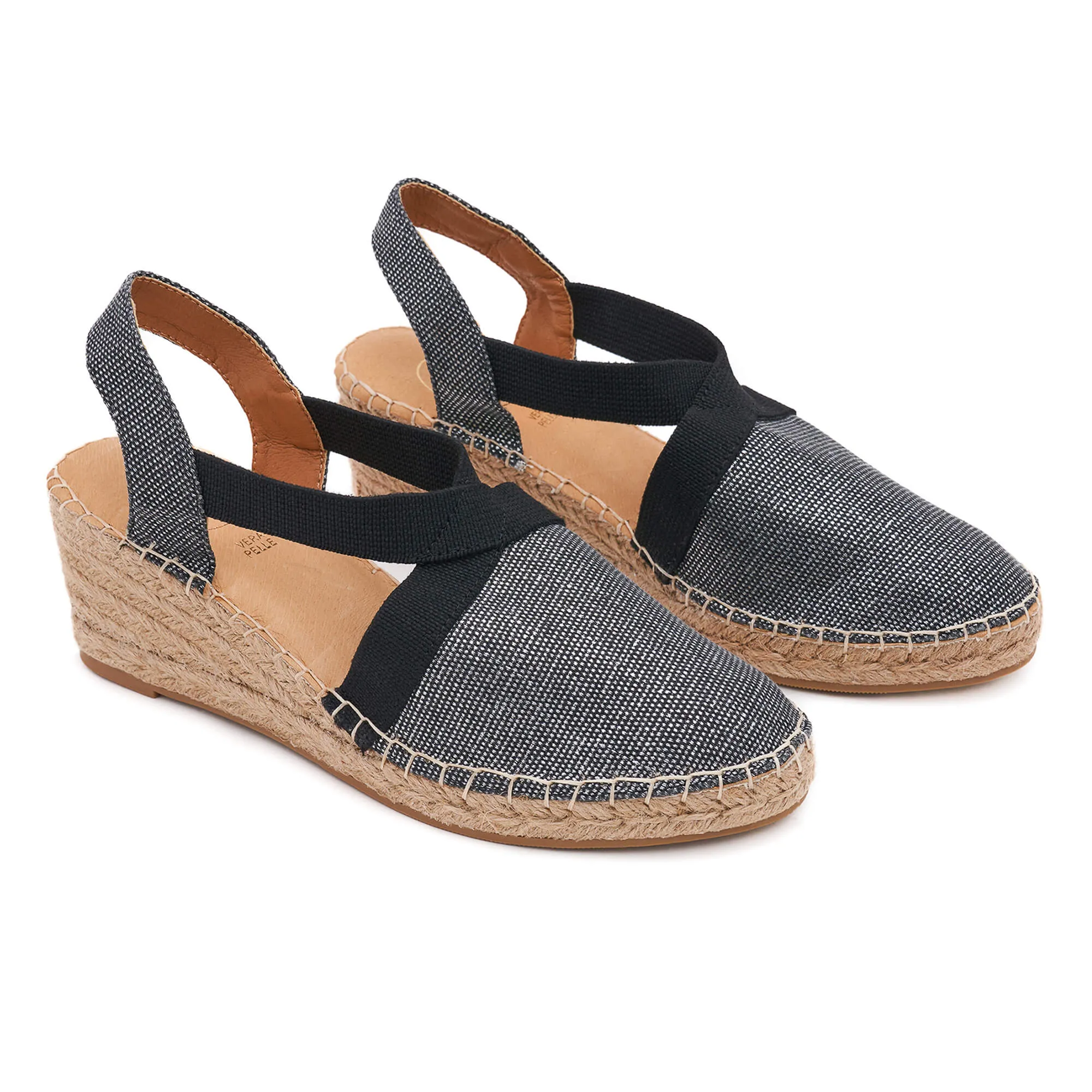 Anya Black & Silver Espadrille