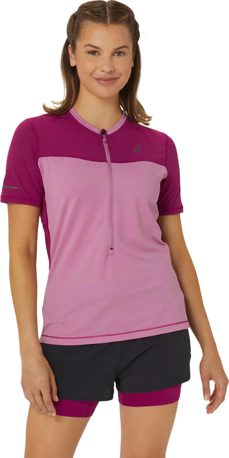 Asics Women&#x27;s Fujitrail Short Sleeve Top Soft Berry/Blackberry | Buy Asics Women&#x27;s Fujitrail Short Sleeve Top Soft Berry/Blackberry here | Outnorth