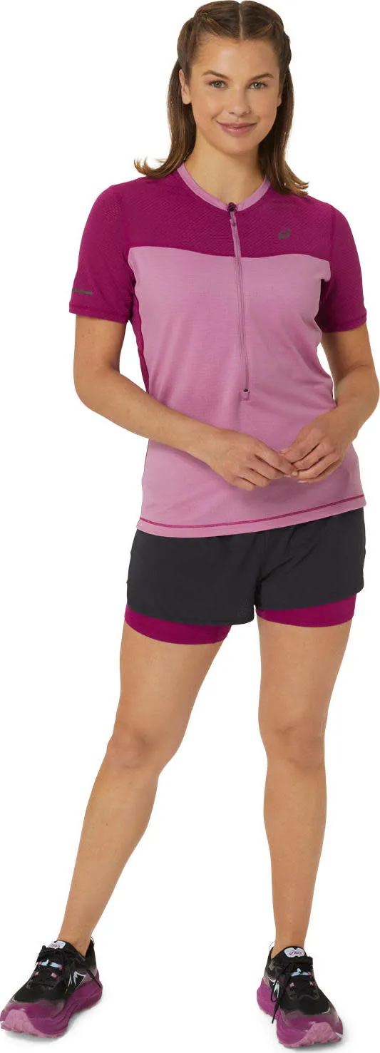 Asics Women&#x27;s Fujitrail Short Sleeve Top Soft Berry/Blackberry | Buy Asics Women&#x27;s Fujitrail Short Sleeve Top Soft Berry/Blackberry here | Outnorth