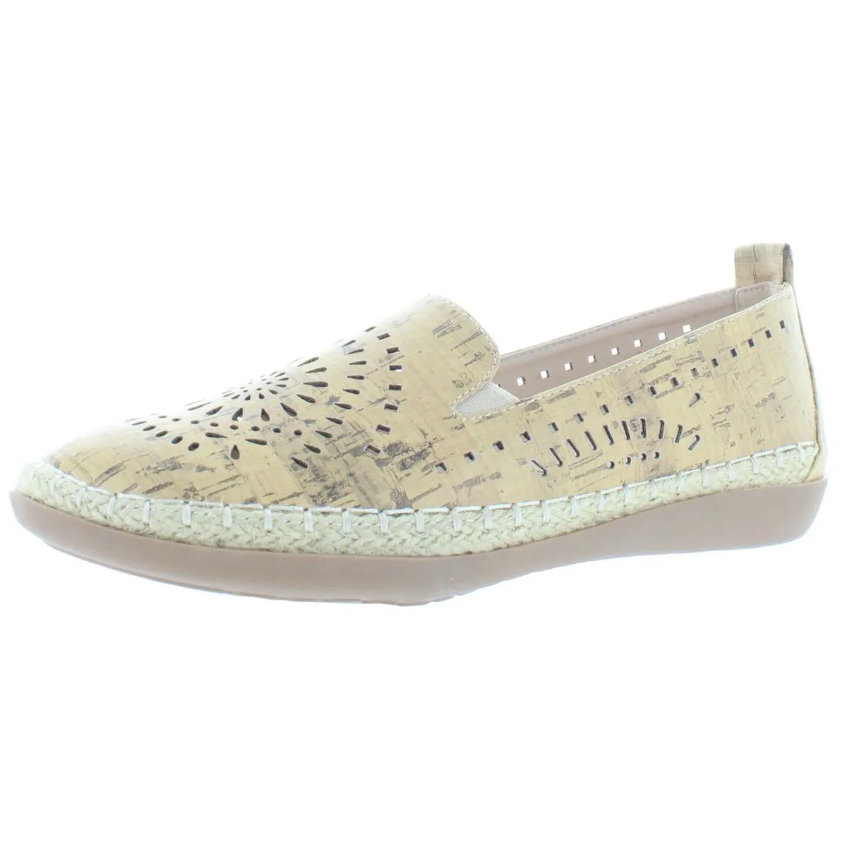 Beacon Womens Trudy Faux Leather Slip On Espadrilles