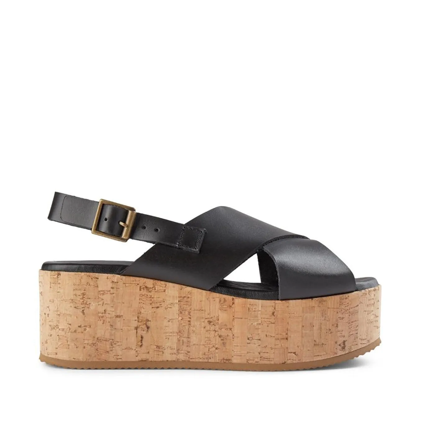 Begonia Cross Sandals Leather - BLACK