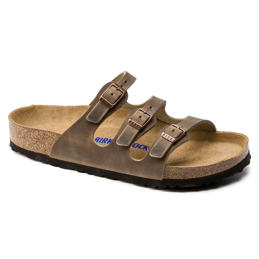 'Birkenstock' Women's Florida Soft Footbed Leather Sandal - Tobacco Brown