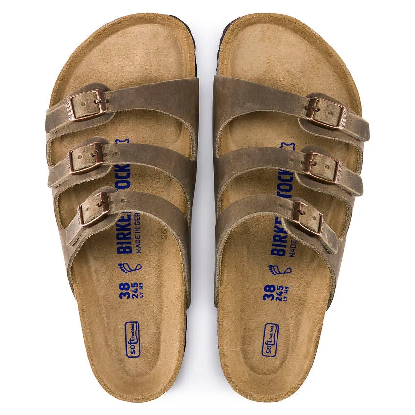 'Birkenstock' Women's Florida Soft Footbed Leather Sandal - Tobacco Brown