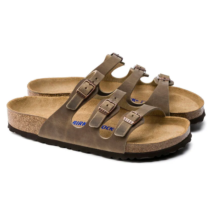 'Birkenstock' Women's Florida Soft Footbed Leather Sandal - Tobacco Brown