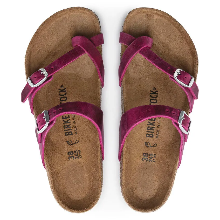 'Birkenstock' Women's Mayari Oiled Leather Sandal - Festival Fuchsia