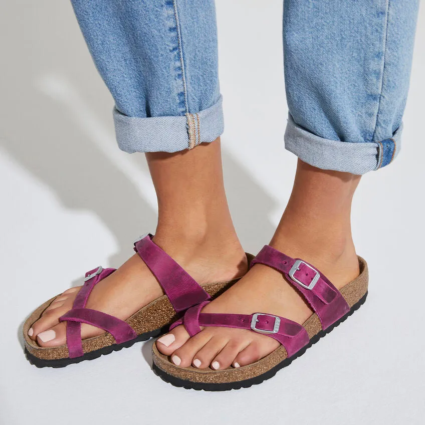 'Birkenstock' Women's Mayari Oiled Leather Sandal - Festival Fuchsia