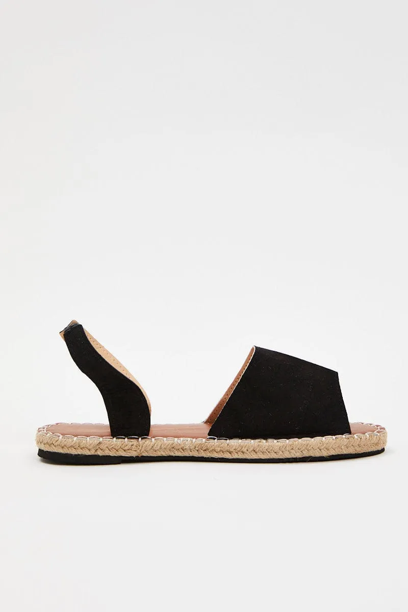 Black Strap Detail Espadrilles