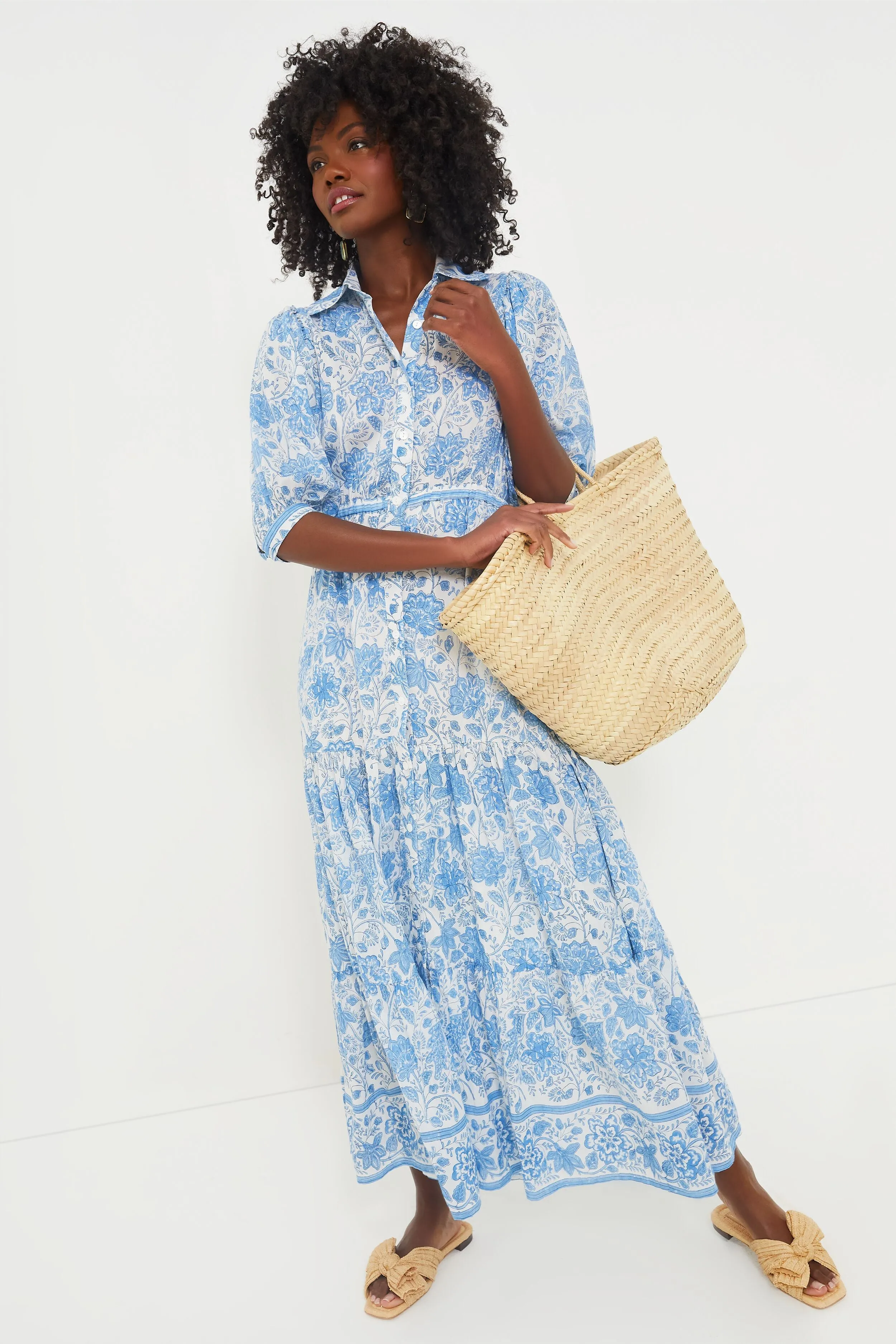 Blue Floral Blair Maxi Dress