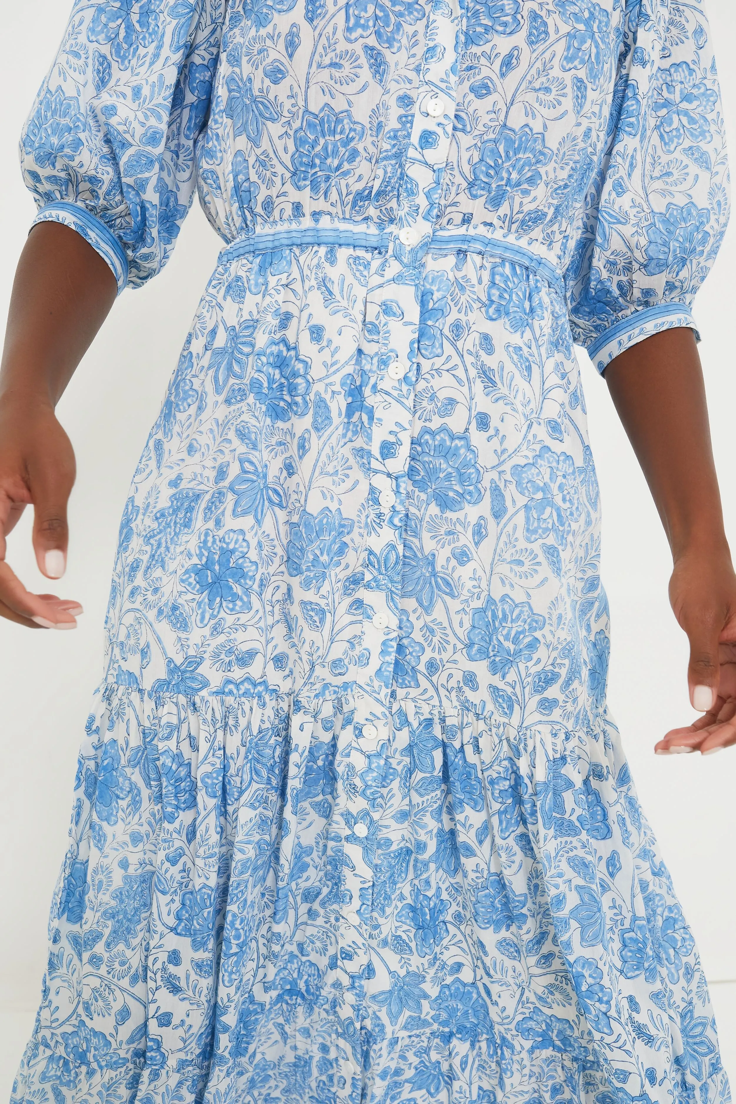 Blue Floral Blair Maxi Dress