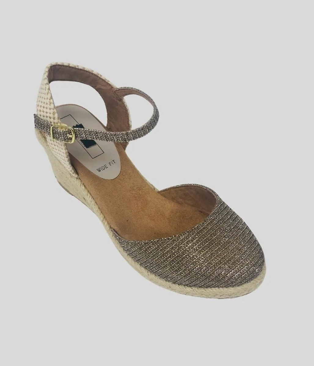 Bronze Wedge Espadrilles