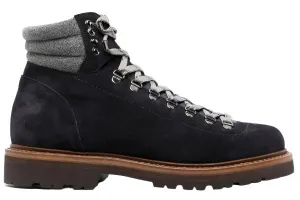 Brunello Cucinelli New Mens Ankle Hiking Boots in Dark Blue