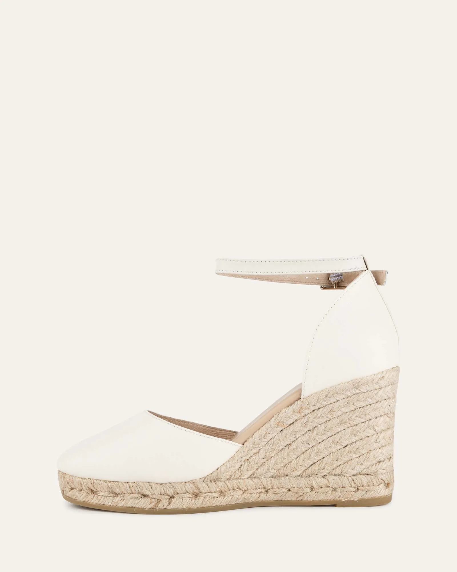 CAIRO HIGH HEEL ESPADRILLES OFF WHITE LEATHER