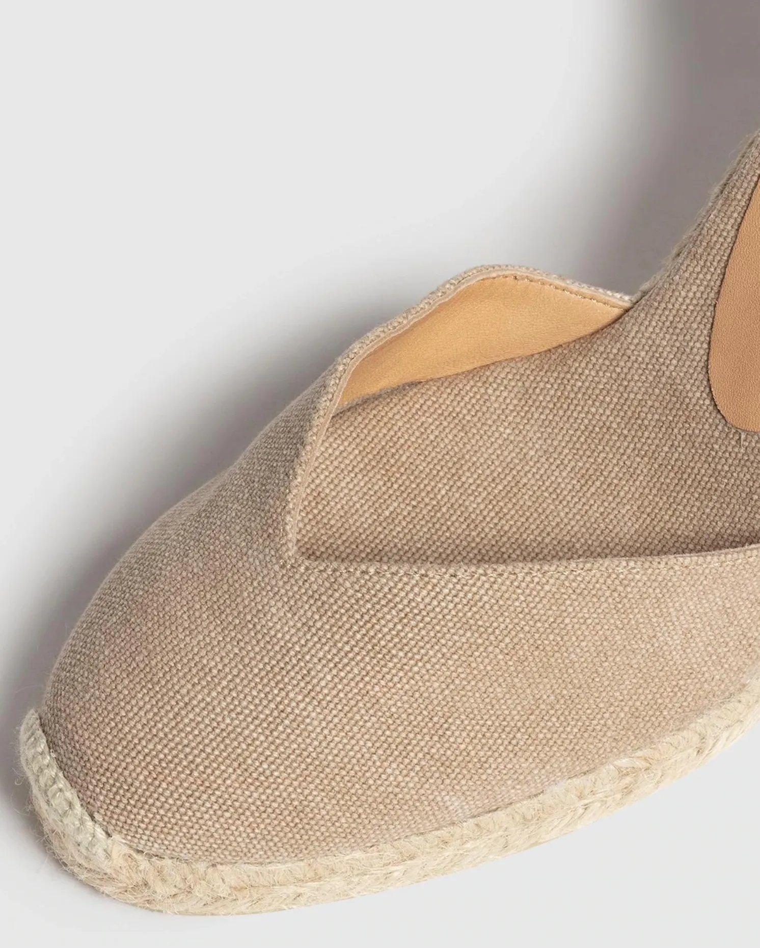 Castaner Chiara 8 Sand Beige Platform Canvas Wedge Espadrilles