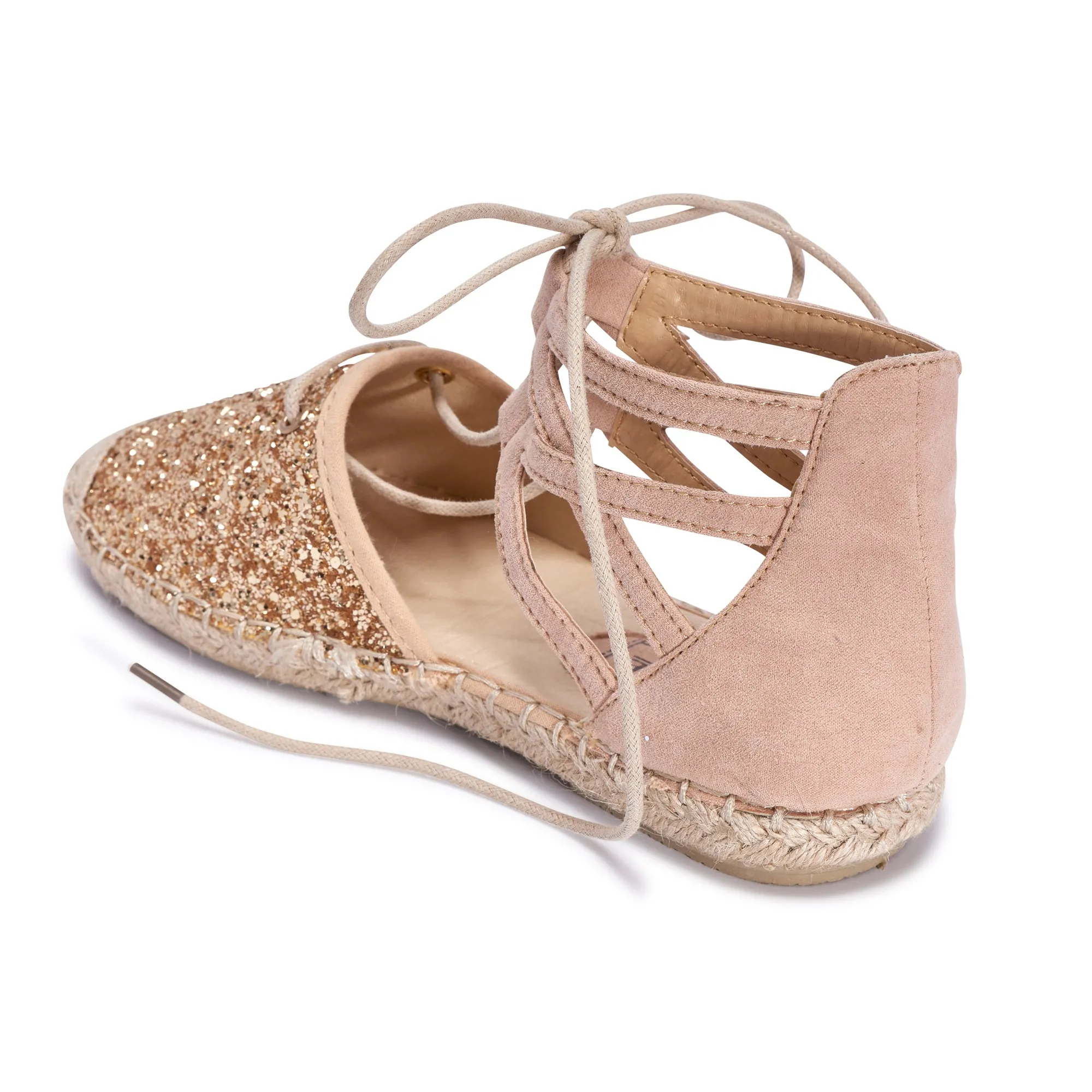 Champagne Lace Up Espadrilles