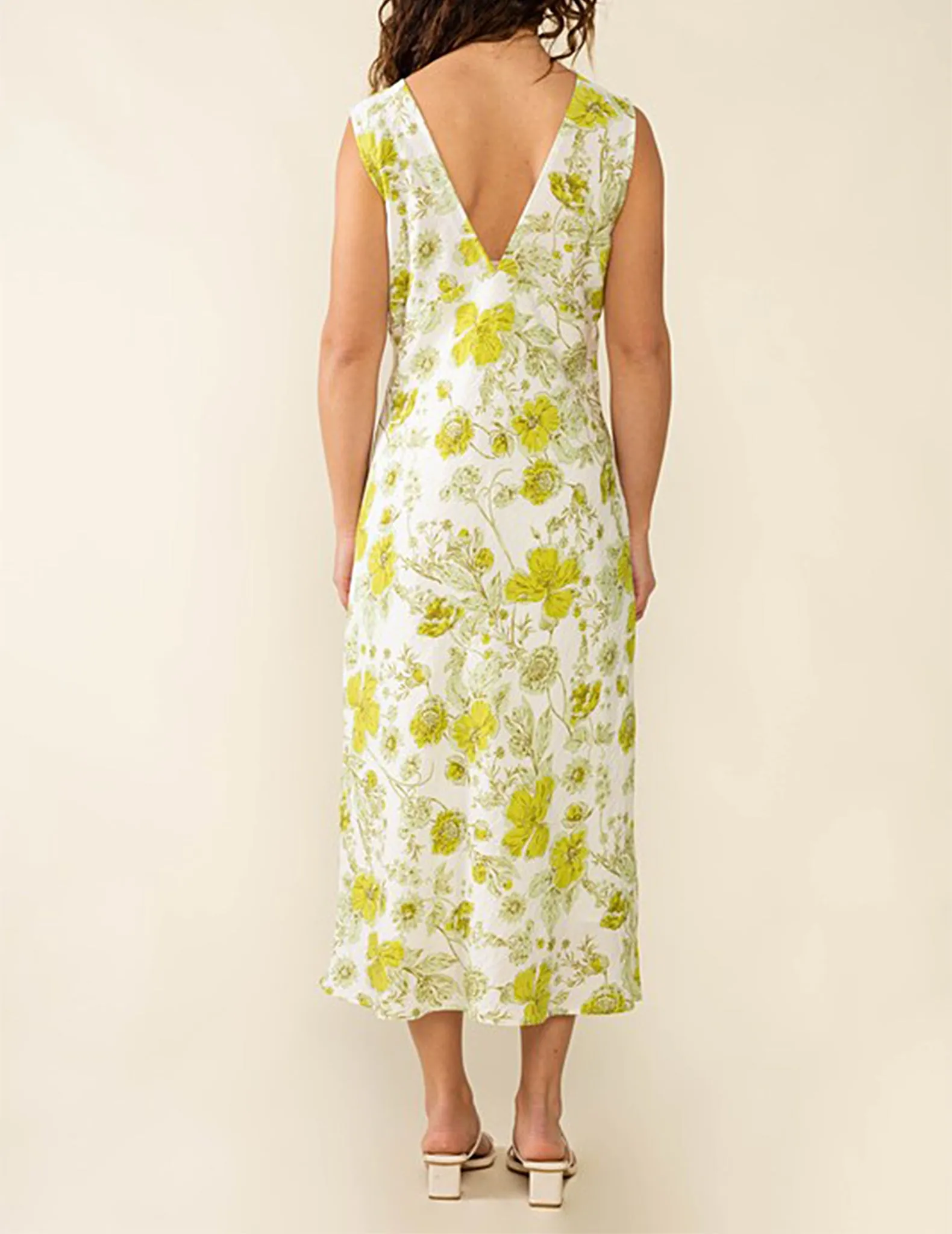 Clara Plunging Bias Cut Floral Dress