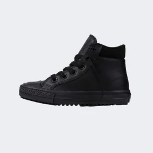 Converse Chuck Taylor All Star Hi-Rise Leather Boot Kids Lifestyle Shoes Black