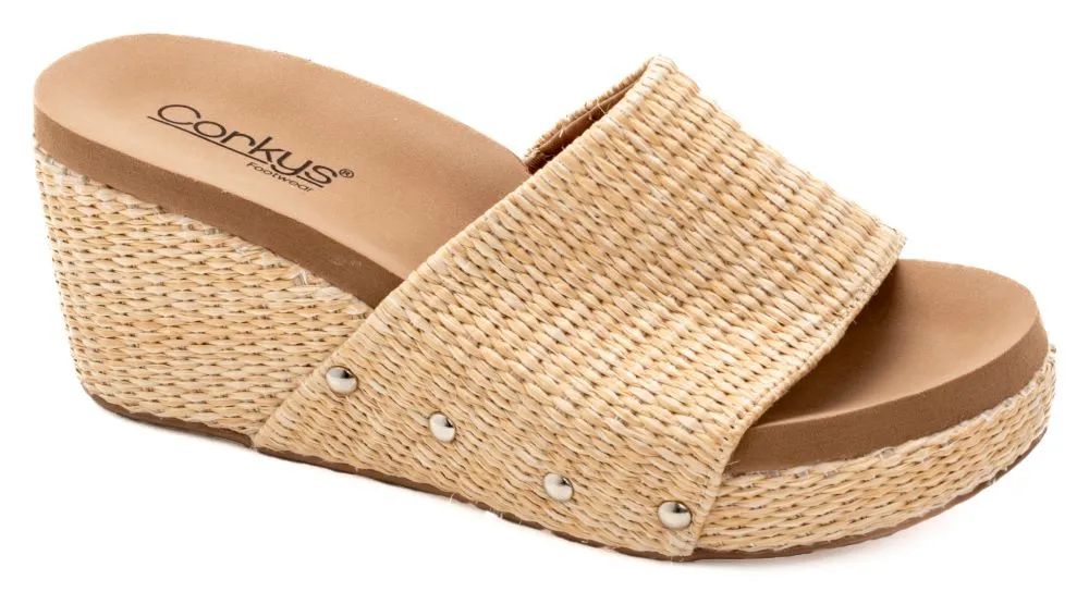 'Corky's' Women's 2.5" Summer Lovin Wedge Sandal - Raffia