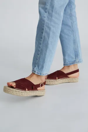 Crossed Sandal Burgundy