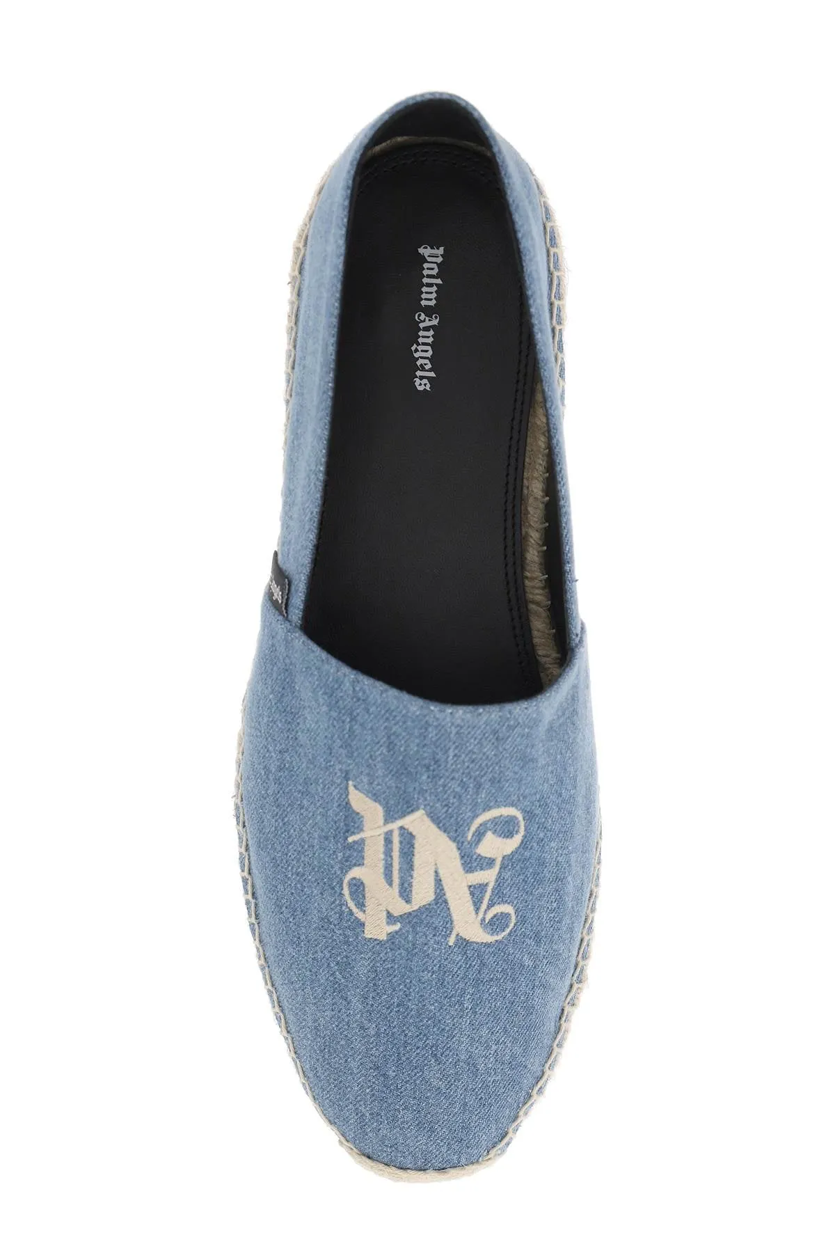 denim espadrilles with embroidered logo