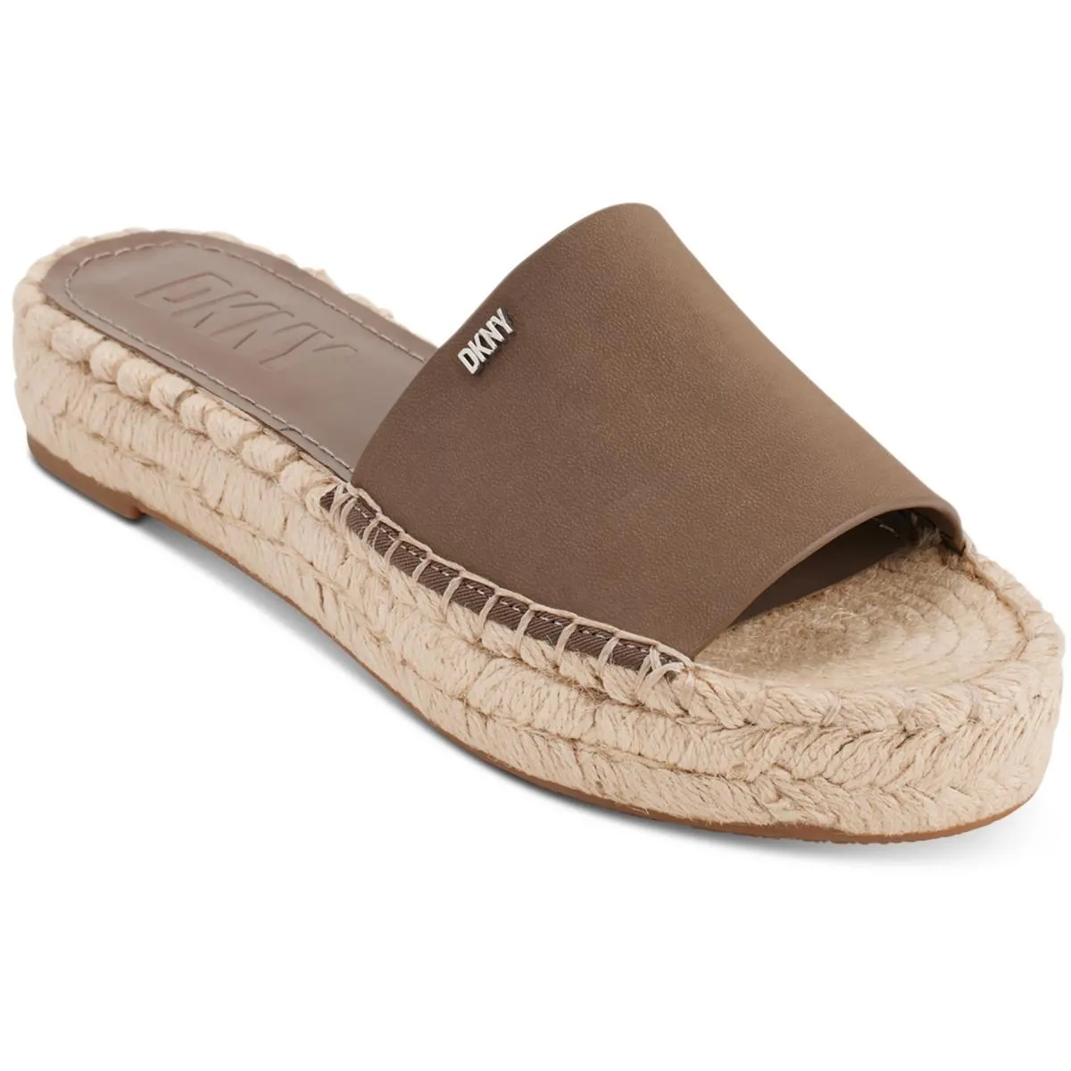 DKNY Womens Camillo Leather Slip-On Espadrilles