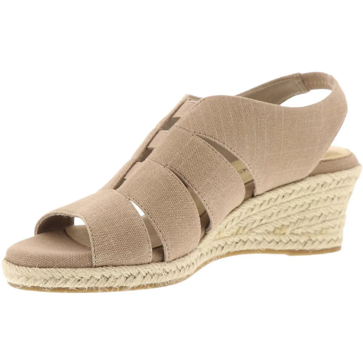 Easy Street Womens Aziza Wedge Peep Toe Espadrilles