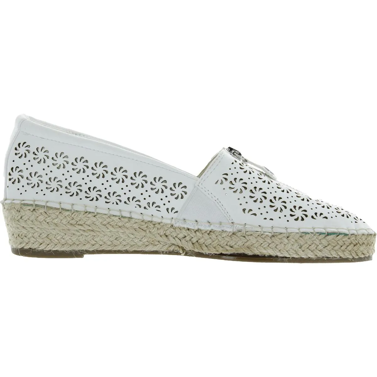 Easy Street Womens Zenon Faux Leather Perforated Espadrilles