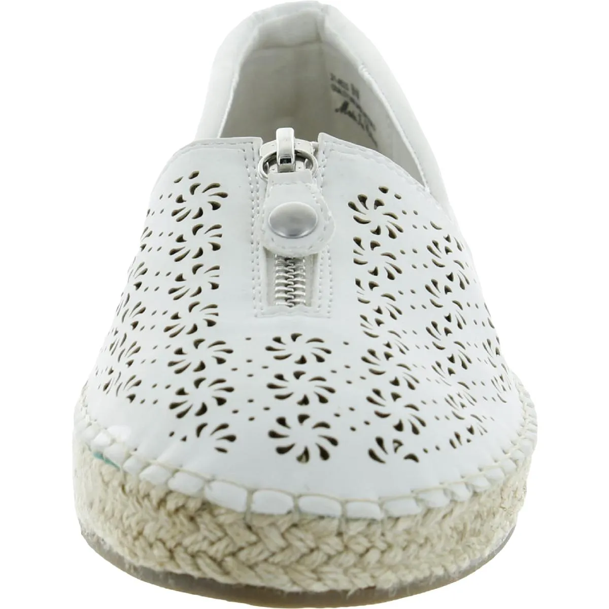 Easy Street Womens Zenon Faux Leather Perforated Espadrilles