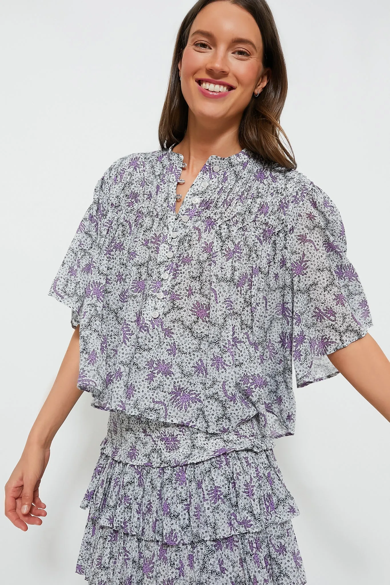 Ecru Lilac Destiny Blouse