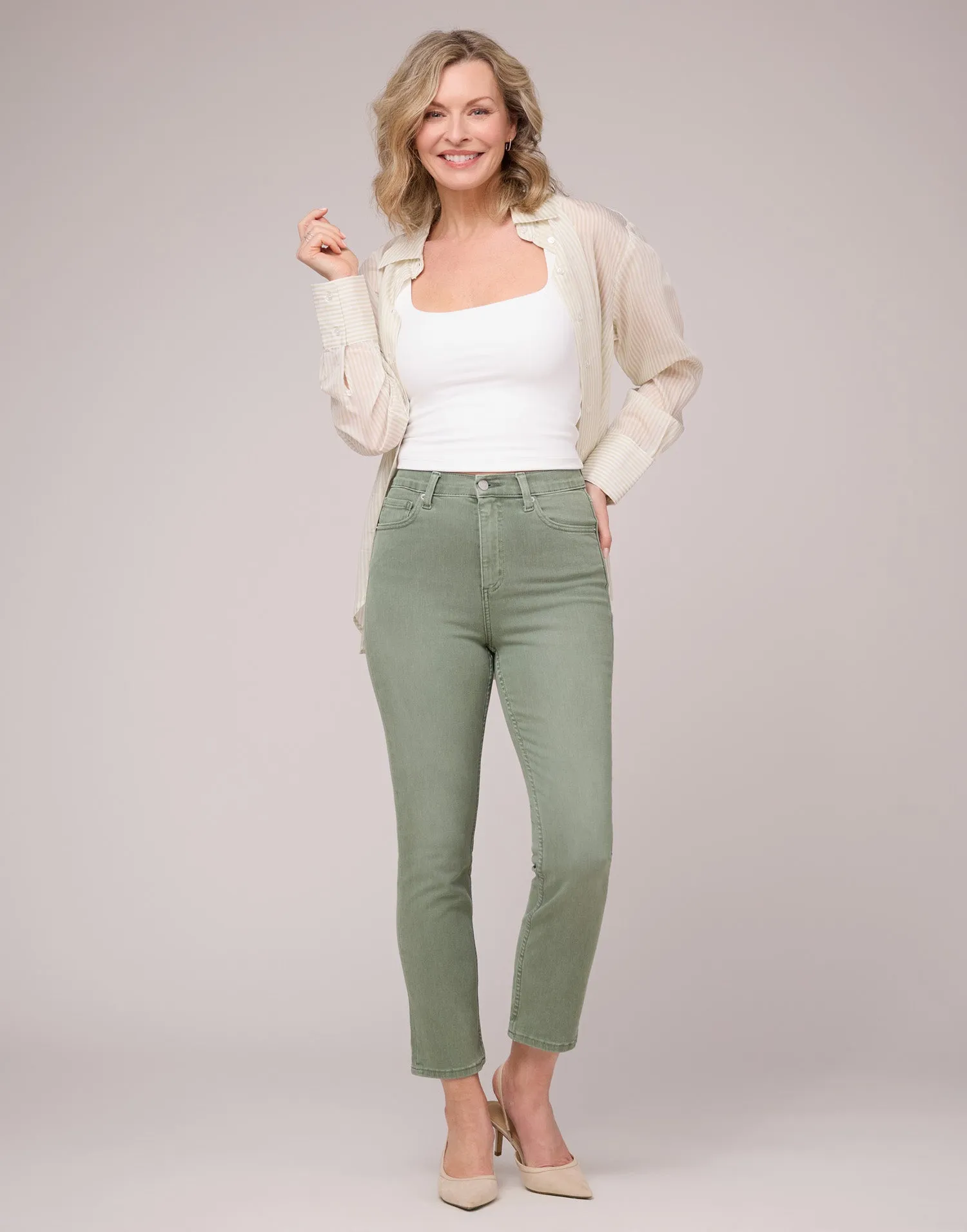 EMILY SLIM JEANS / BEACH GRASS