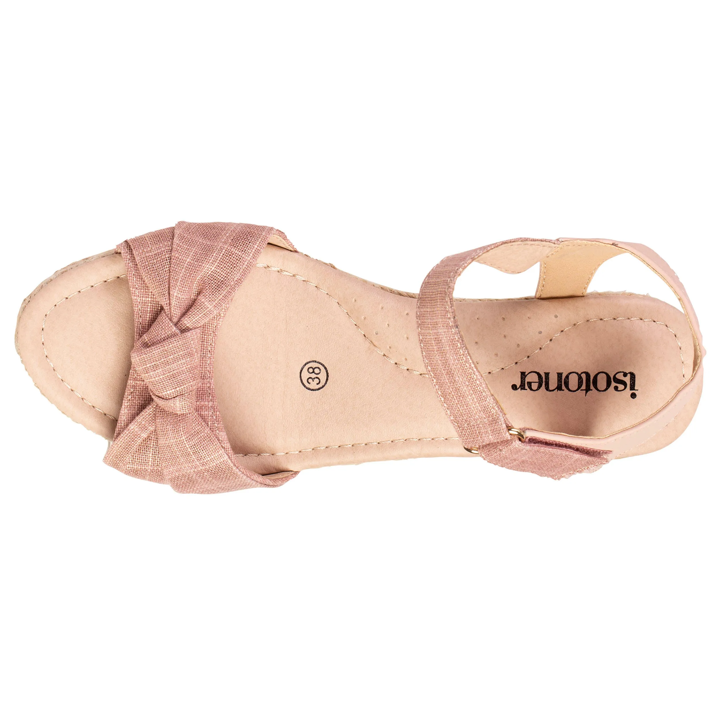 Espadrilles Femme nœud talon corde Rose