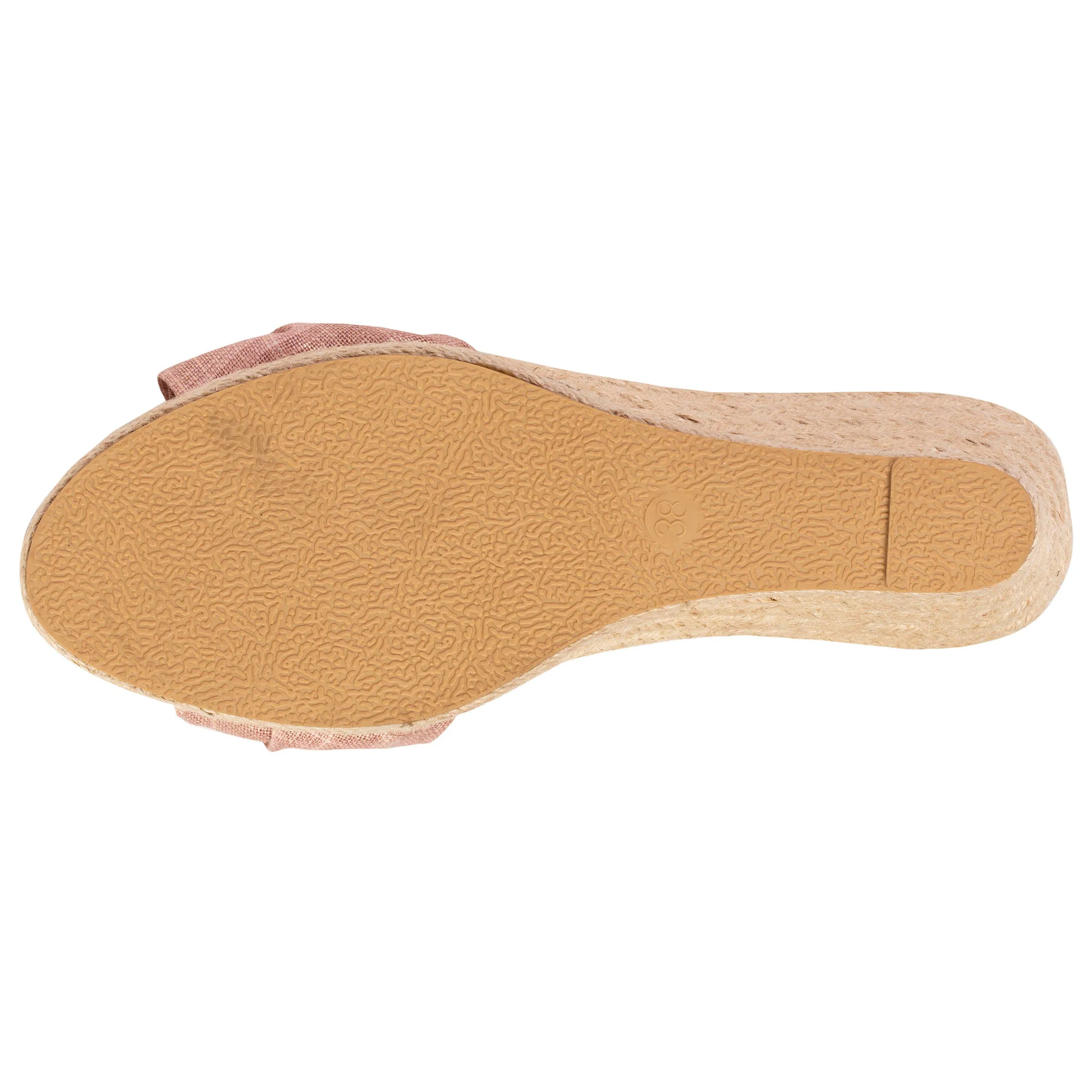 Espadrilles Femme nœud talon corde Rose