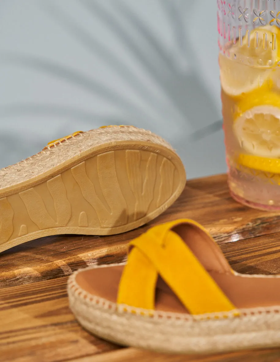 Espadrilles plates Catherine - Suède jaune