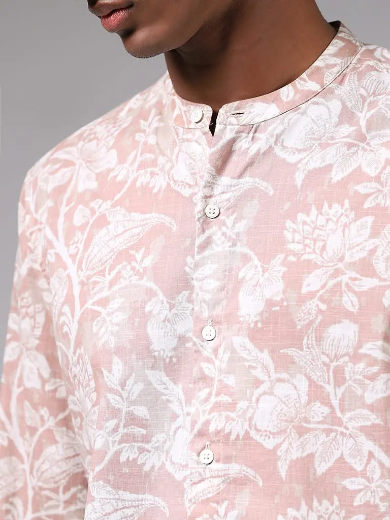 ETA Dusty Rose Floral Printed Resort-Fit Shirt