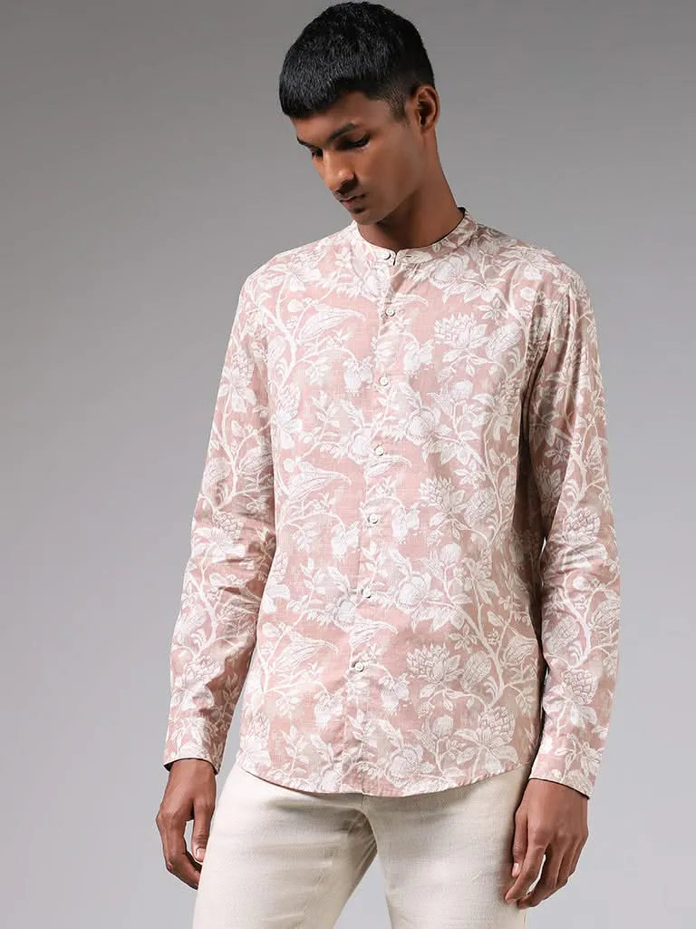 ETA Dusty Rose Floral Printed Resort-Fit Shirt