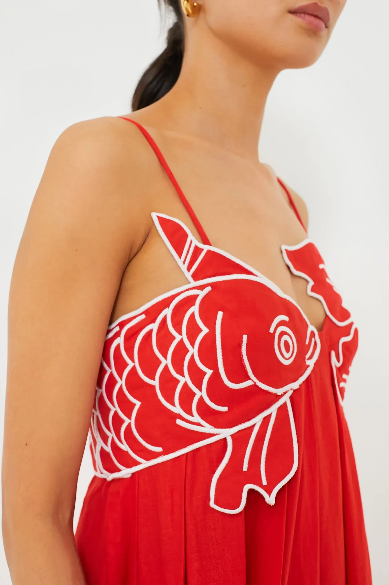 Exclusive Red Fish Top Maxi Dress