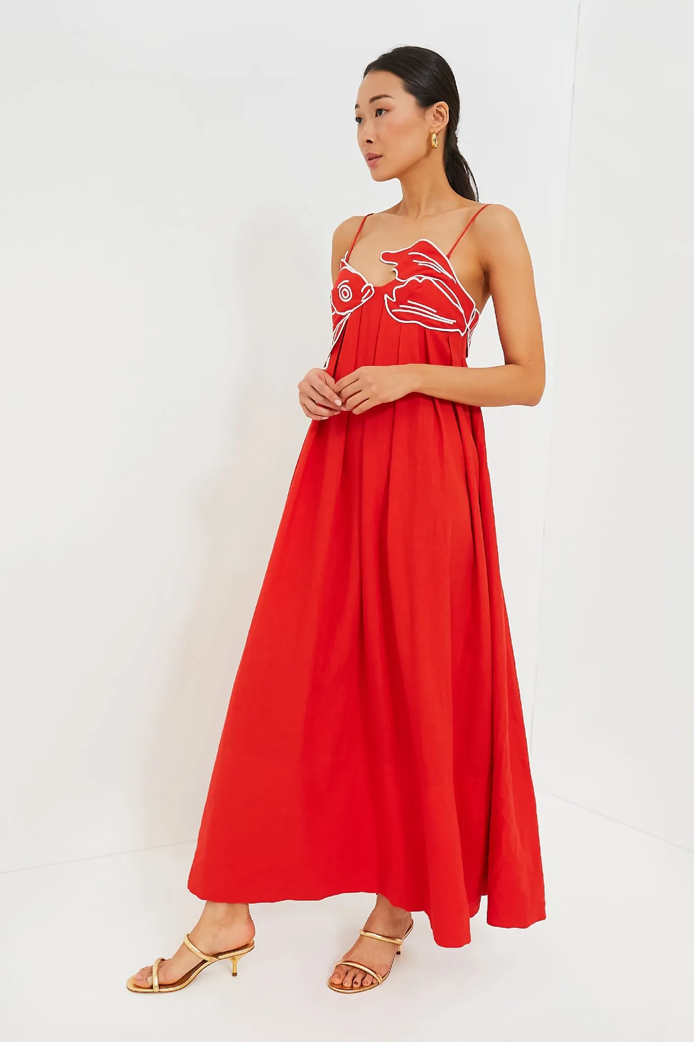 Exclusive Red Fish Top Maxi Dress