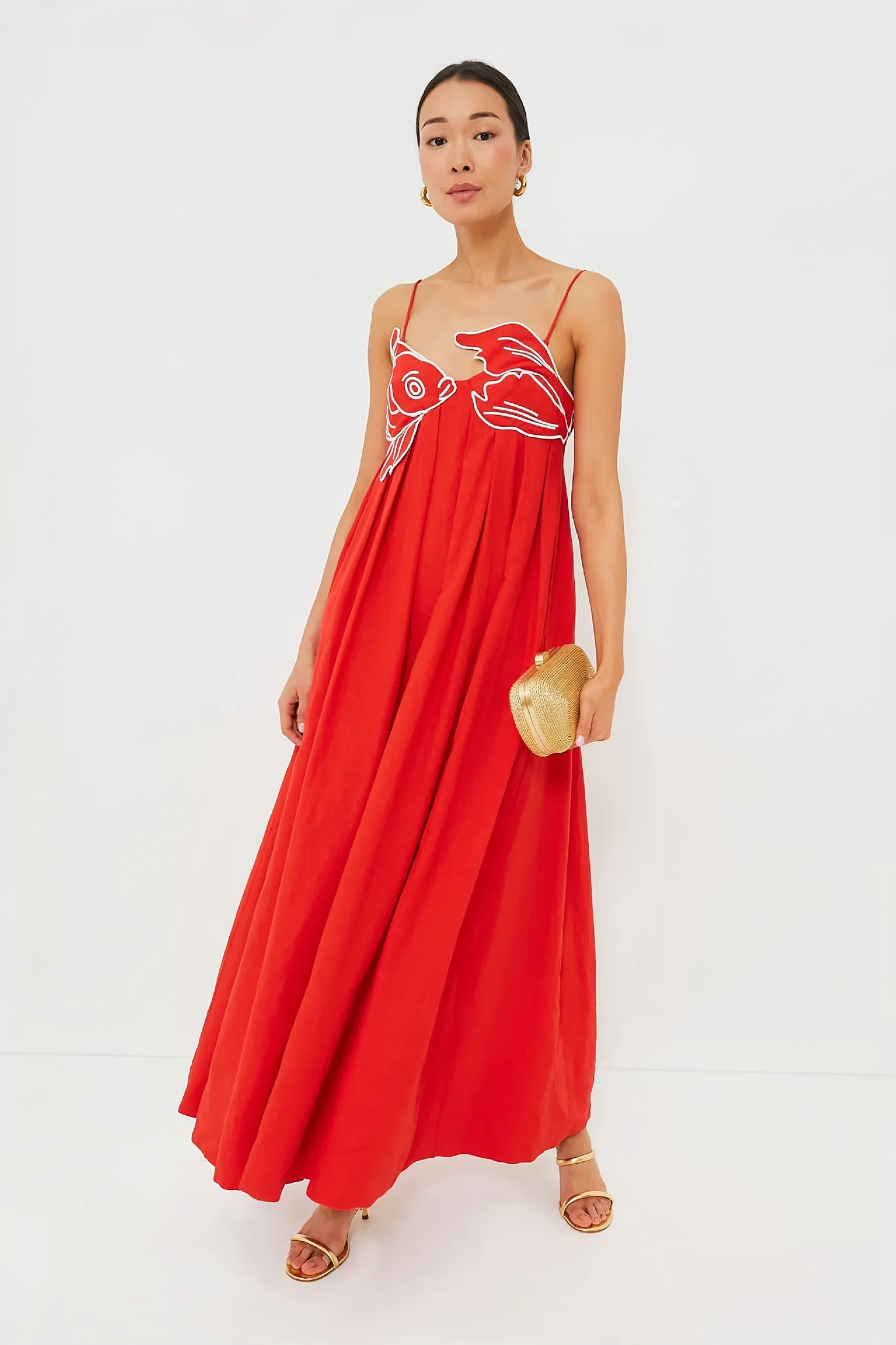 Exclusive Red Fish Top Maxi Dress