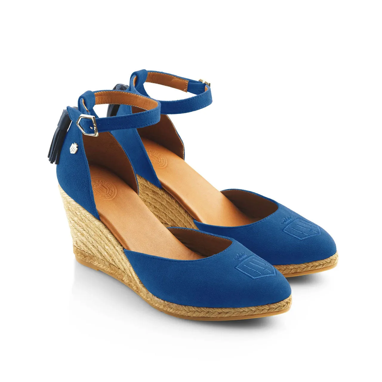 Fairfax & Favor Ladies Limited Edition Porto Blue Suede Monaco Wedge