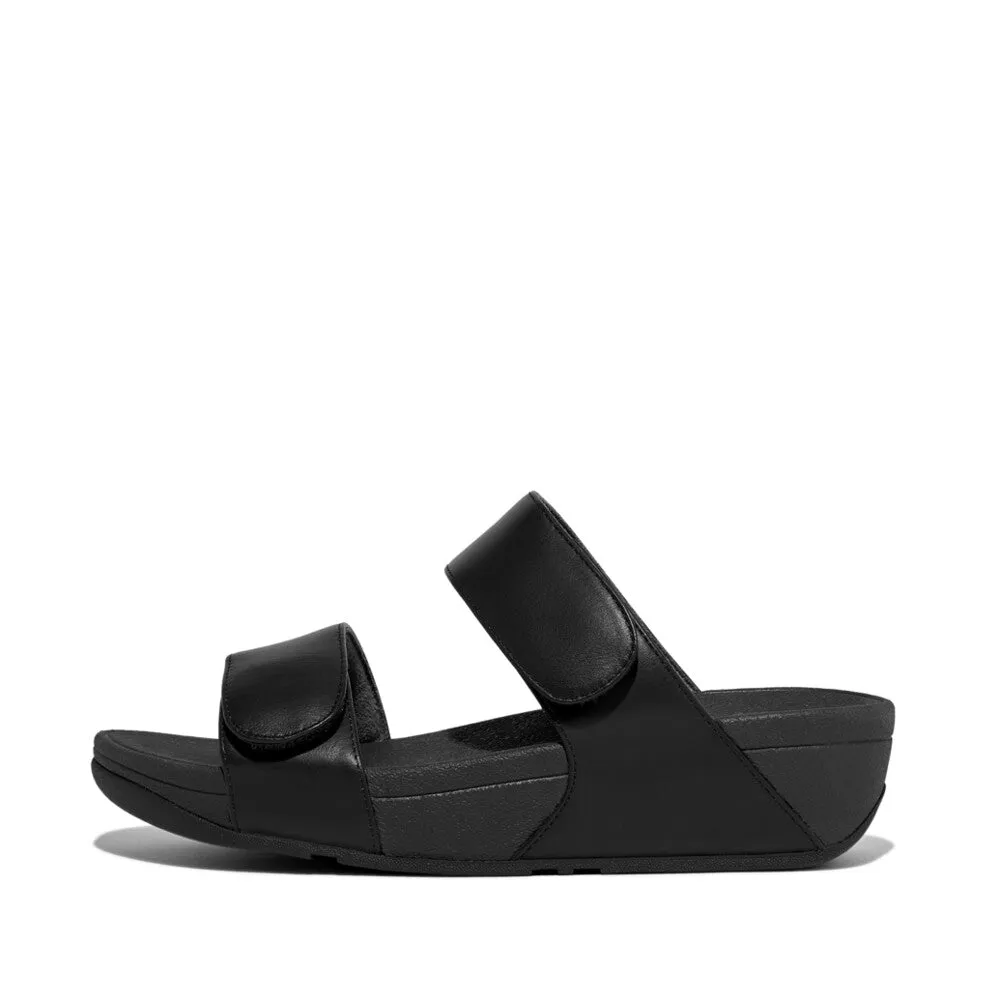 'FitFlop' Women's Lulu Adjustable Leather Slides - All Black