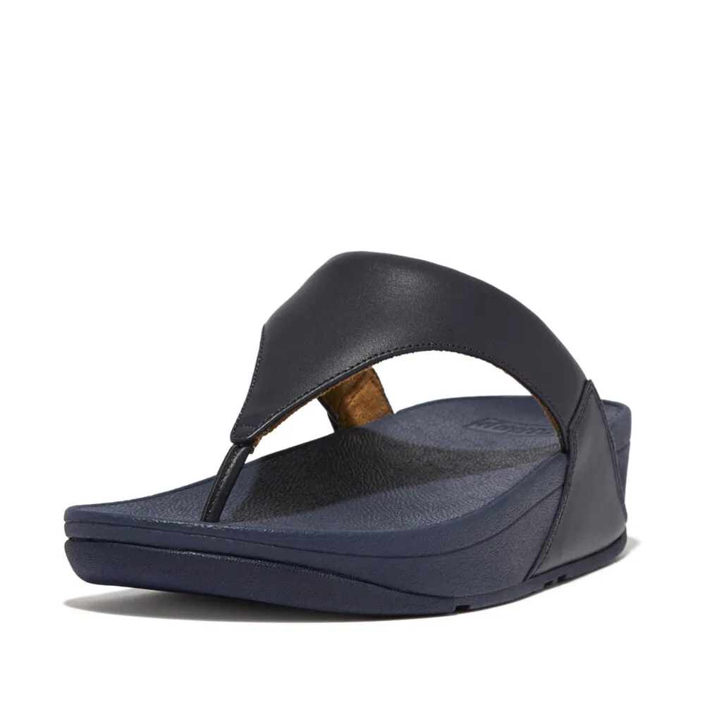 'FitFlop' Women's Lulu Leather Toe-Post Sandal - Deepest Blue