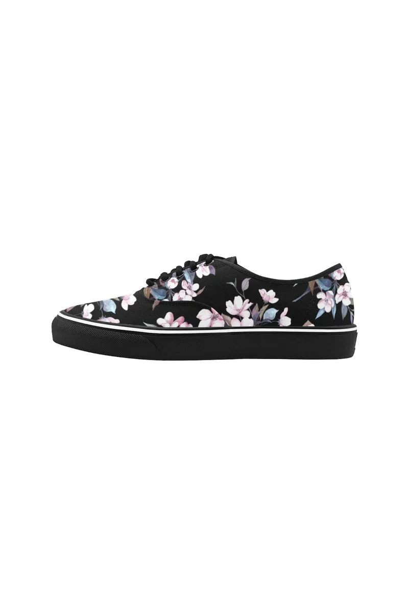 Floral Flare Classic Women's Canvas Low Top Shoes (Model E001-4)