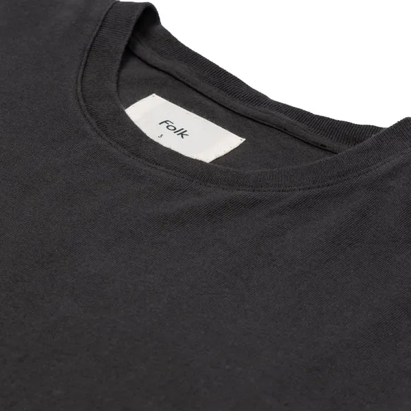 Folk Contrast Sleeve T-Shirt - Soft Black