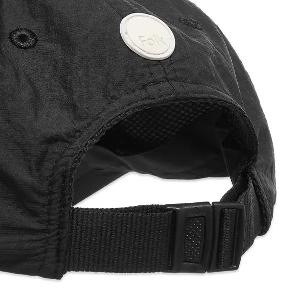 Folk Six Panel Cap - Soft Black Nylon