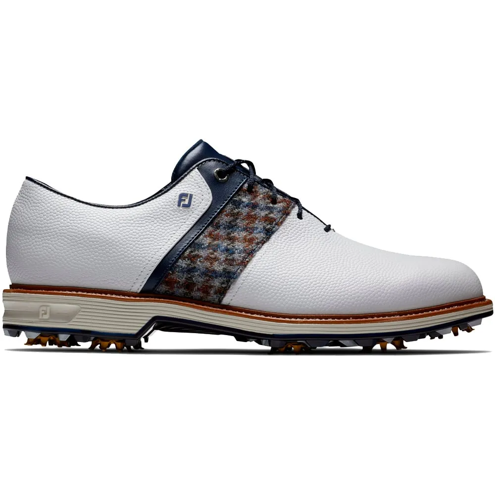 FootJoy Premiere Series Harris Tweed Spiked Shoes - White/Multi/Navy