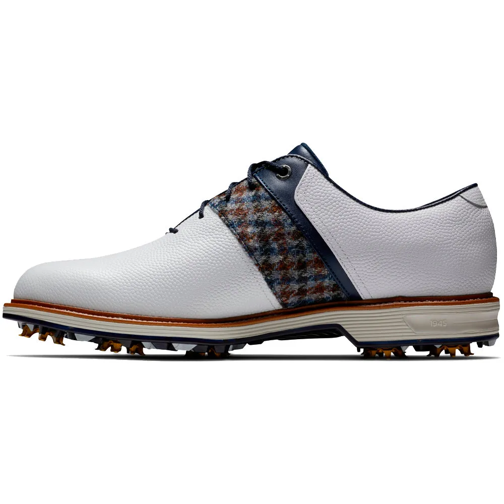 FootJoy Premiere Series Harris Tweed Spiked Shoes - White/Multi/Navy